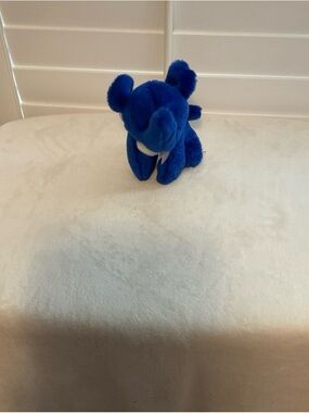 Blue Plush Rhino Stuffed Animal - Soft Cuddly Toy